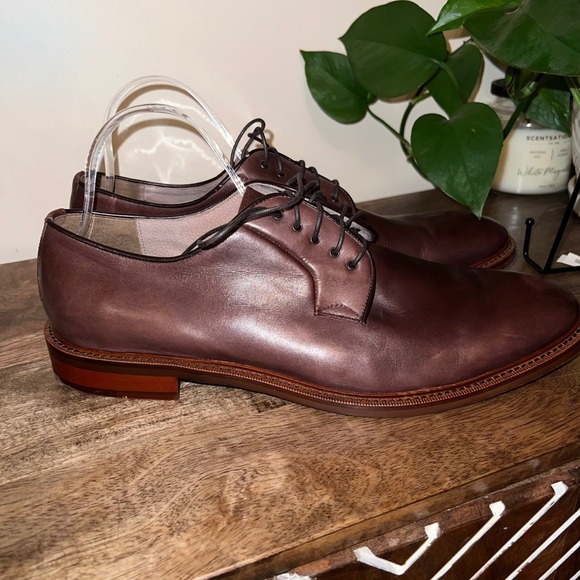 Aston Grey Collection Barry Mens Brown Leather Lace Up Dress Shoes Size 11 - Picture 4 of 10